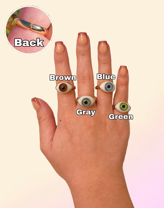 Small Glass Eye Rings