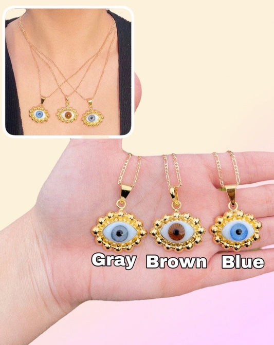 Small Bulb Glass Eye Necklaces