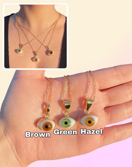 Small Glass Eye Necklaces