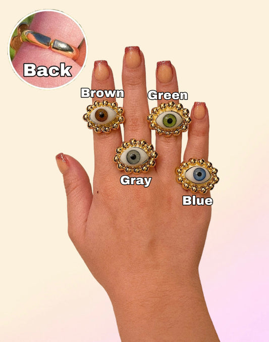 Small Bulb Glass Eye Rings